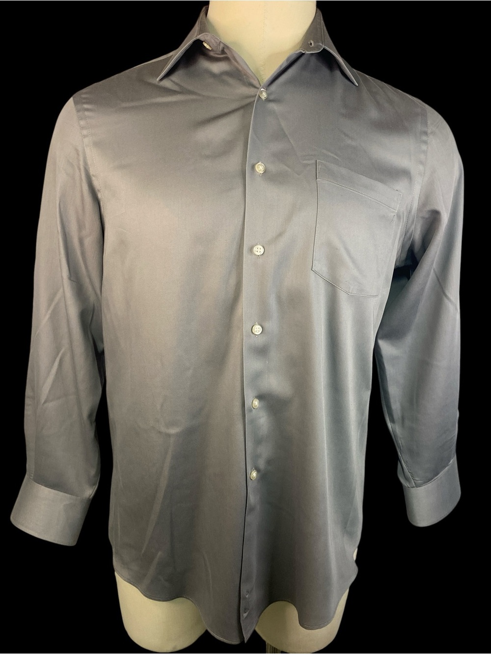 Van Heusen Slate Gray Dress Shirt - Point Collar Men’s 16-32/33